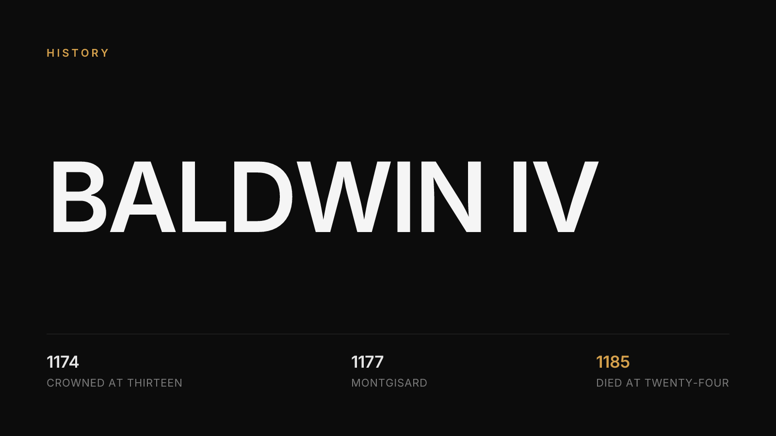 Baldwin IV: The Leper King Who Held Jerusalem
